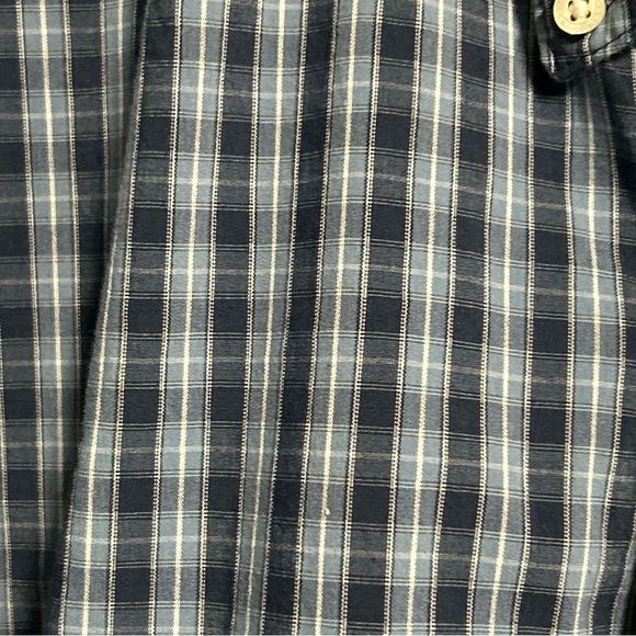 Chaps Stretch Men’s 4XB Blue Plaid Button Front Shirt Cotton Blend Long Sleeve - Picture 3 of 12